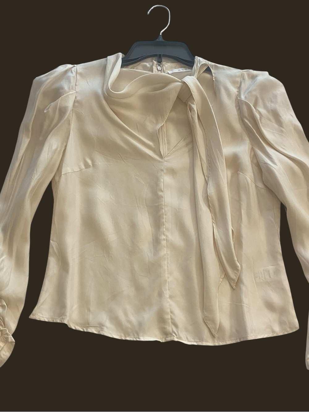 ASTR Women's Cream Asymmetrical Tie Front Top New size medium